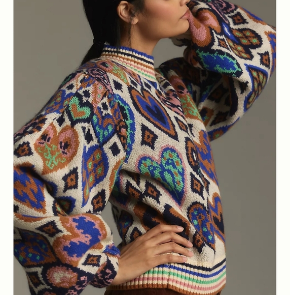 Farm Rio Hearts Sweater - Picture 2 of 4